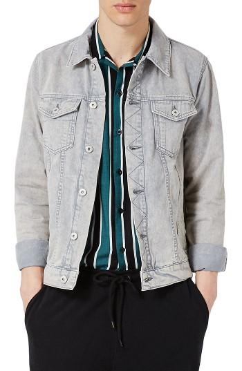 Men's Topman Acid Wash Denim Jacket