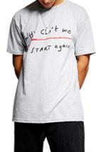 Men's Topman Start Again Relaxed Fit T-shirt - Grey