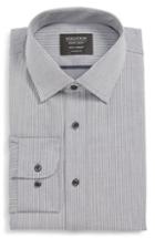 Men's Nordstrom Men's Shop Tech-smart Traditional Fit Stretch Stripe Dress Shirt .5 - 32/33 - Blue