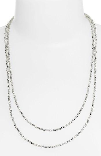Nordstrom 'layers Of Love' Extra Long Bead Necklace Silver