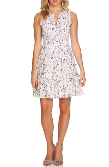 Women's Cece Graceful Floral Pintuck Dress - Pink