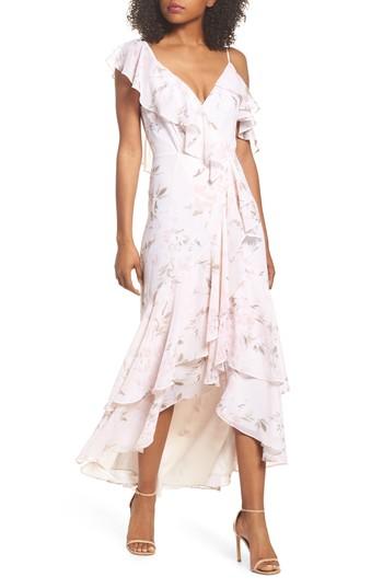 Women's Wayf Elanor Ruffle Faux Wrap Maxi Dress - Pink