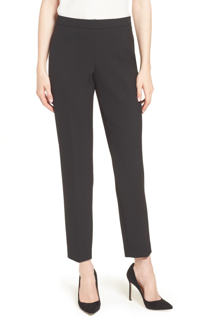 Women's Boss Tiluna Side Zip Ponte Ankle Pants - Black