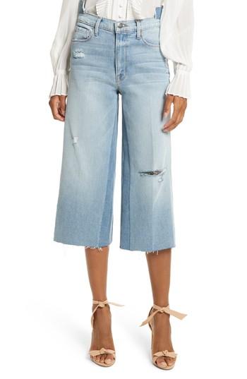 Women's Frame Le Reconstructed High Waist Crop Wide Leg Jeans - Blue