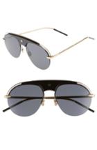 Women's Dior Revolution 58mm Aviator Sunglasses - Black/ Gold