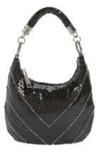 Whiting & Davis Little Black Mesh Shoulder Bag - Black