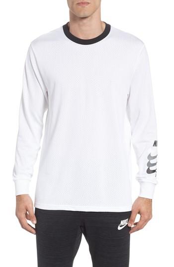Men's Nike Sb Dry Gfx Long Sleeve T-shirt - White