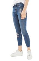 Women's Topshop Moto Jamie Embroidered Skinny Jeans