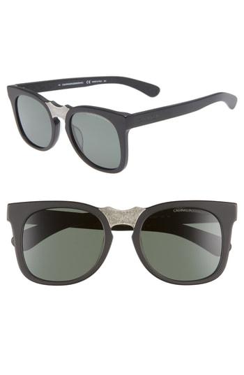 Women's Calvin Klein 52mm Retro Sunglasses - Matte Black