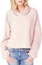 Women's Michael Stars Reversible Raglan Sleeve Turtleneck Sweater - Pink