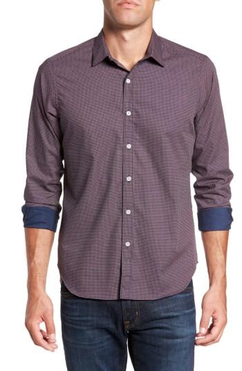 Men's Jeff Slim Fit Houndstooth Sport Shirt - Blue