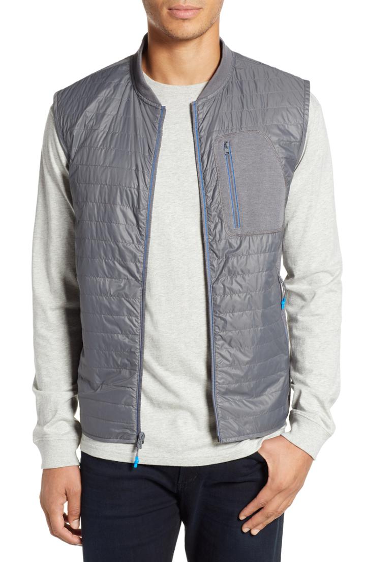 Men's Southern Tide Forrest Creek Bomber Vest - Grey