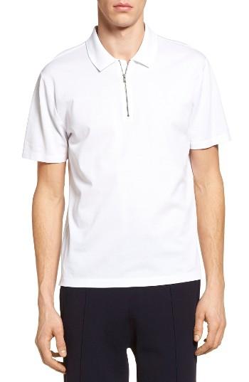Men's Vince Trim Fit Zip Polo - White