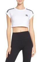 Women's Adidas 3-stripes Crop Top - White