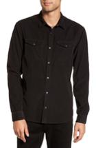 Men's John Varvatos Star Usa Snap Front Corduroy Sport Shirt, Size - Black