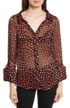 Women's Alice + Olivia Emmerson Burnout Heart Blouse - Red