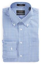 Men's Nordstrom Men's Shop Traditional Fit Non-iron Gingham Dress Shirt .5 32 - Blue