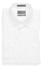Men's John W. Nordstrom Traditional Fit Herringbone Dress Shirt 36 - White