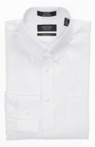 Men's Nordstrom Men's Shop Traditional Fit Non-iron Solid Dress Shirt - 34 - White