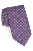 Men's Eton Geometric Silk Tie, Size - Purple