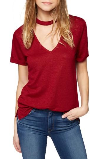 Women's Sanctuary Joanna Linen Choker Tee - Red