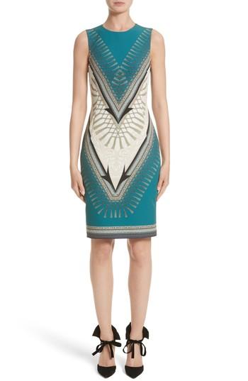 Women's Versace Collection Scarf Print Dress Us / 46 It - Blue