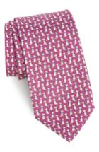 Men's Salvatore Ferragamo Augusto Dog Print Silk Tie, Size - Purple