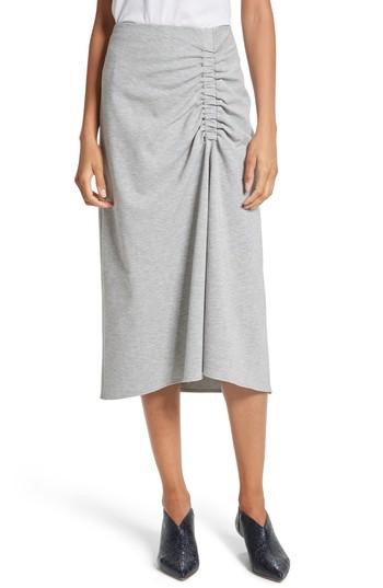 Women's Tibi Ruched Midi Skirt - Grey