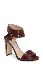 Women's Jimmy Choo Veto Studded Ankle Cuff Sandal .5us / 36.5eu - Burgundy