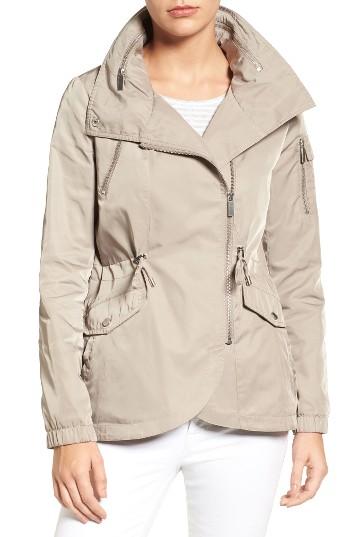 Petite Women's French Connection Tulip Hem Anorak P - Beige