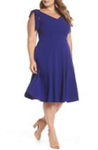 Women's 1901 Tie-shoulder Fit & Flare Dress (similar To 12w) - Blue