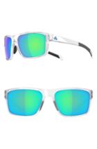 Women's Adidas Whipstart 61mm Mirrored Sunglasses - Shiny Crystal/ Blue