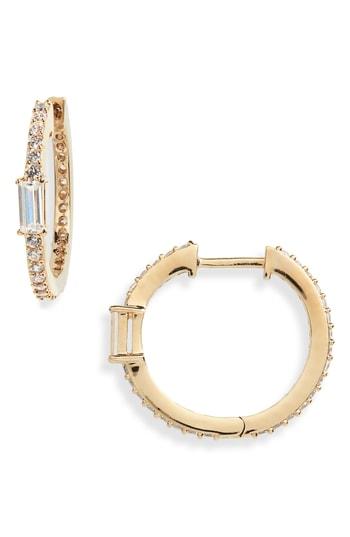 Women's Nadri Jute Pave Crystal Huggie Hoop Earring