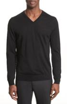 Men's Lanvin Wool V-neck Sweater - Black