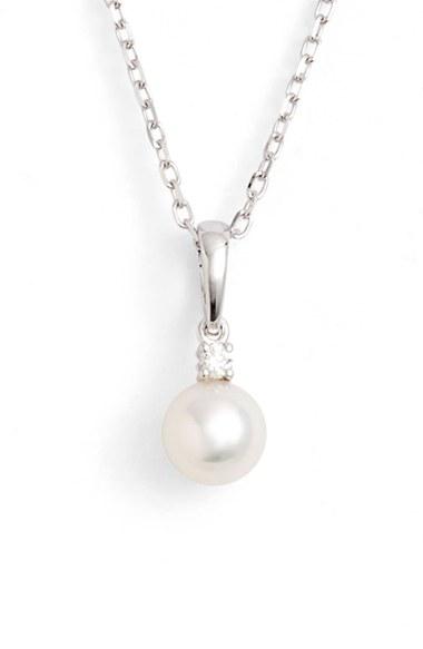 Women's Mikimoto Pearl & Diamond Pendant Necklace