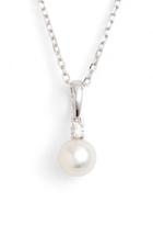 Women's Mikimoto Pearl & Diamond Pendant Necklace