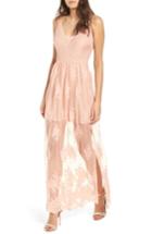 Women's Socialite Embroidered Maxi Dress - Pink