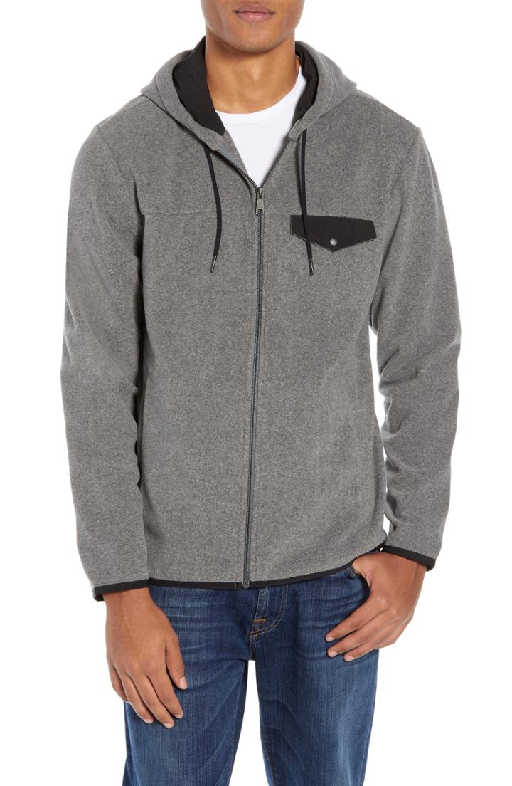 Men's Nordstrom Men's Shop Polar Fleece Zip Hoodie - Grey