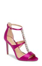 Women's Jewel Badgley Mischka Mica Crystal Embellished Strappy Sandal .5 M - Purple