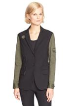 Women's Veronica Beard Army Jacket With Removable Hooded Dickey