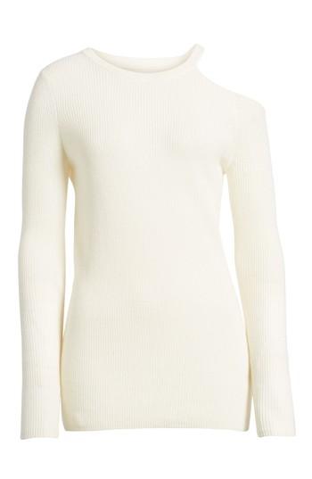 Women's Velvet By Graham & Spencer Cold Shoulder Cashmere Sweater