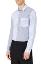 Men's Topshop Mixed Stripe Shirt, Size - Blue