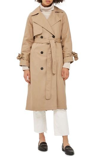 Women's Topshop Editor's Double Breasted Trench Coat Us (fits Like 0) - Beige