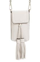 Rebecca Minkoff Isobel Phone Crossbody Bag With Genuine Rabbit Fur Guitar Strap - Grey