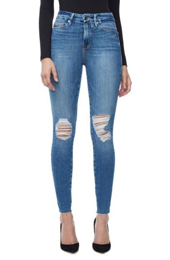 Women's Good American Good Waist Raw Edge Skinny Jeans