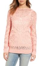 Women's Hinge Drop Stitch Cotton Blend Sweater