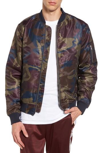 Men's Wesc The Camo Bomber Jacket, Size - Red