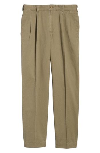 Men's Bills Khakis M2 Classic Fit Pleated Vintage Twill Pants X Unhemmed - Green