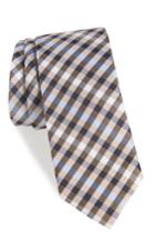Men's 1901 Wynant Check Skinny Silk Tie, Size - Beige