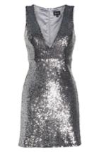 Women's Bardot Sequin A-line Dress - Metallic